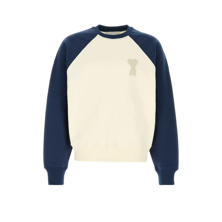 Ivory Cotton Oversize Sweatshirt Blanc Creme/encre Exterior: Felpe - Men