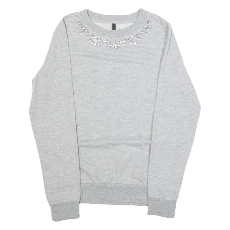 BENETTON Womens Sweatshirt Grey XS
