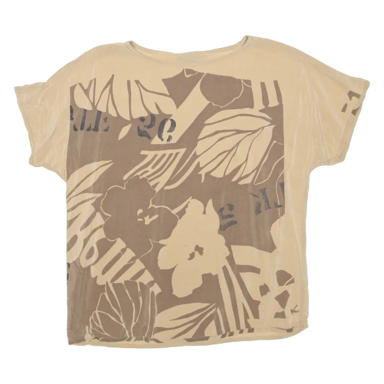 Womens Printed Top Brown Crazy Pattern S
