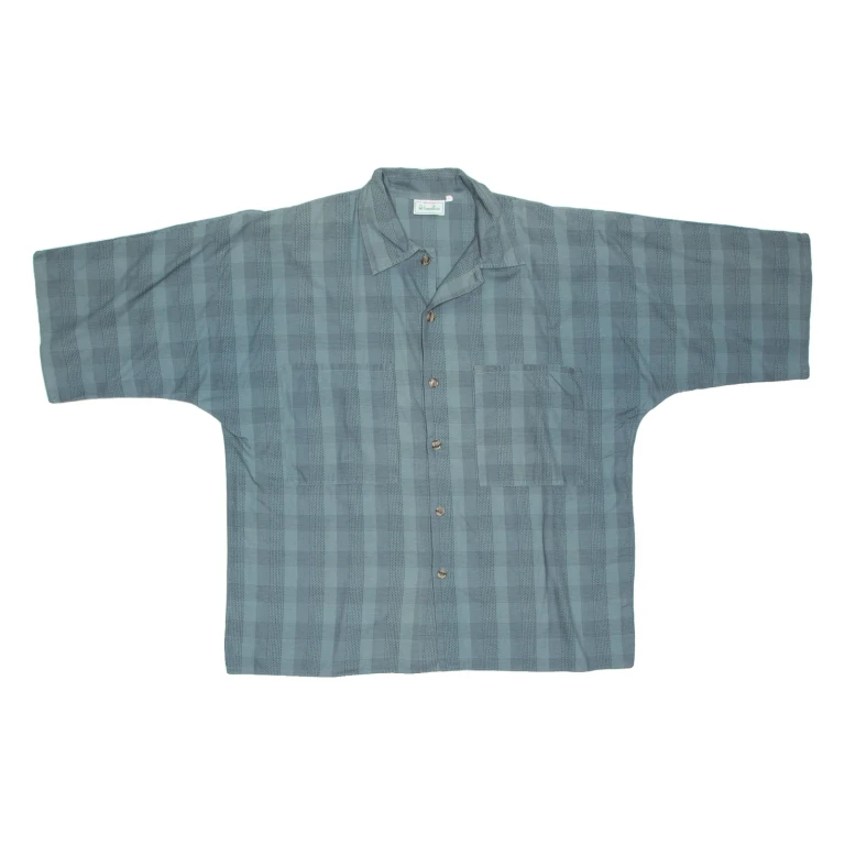 Mens Shirt Green Check L
