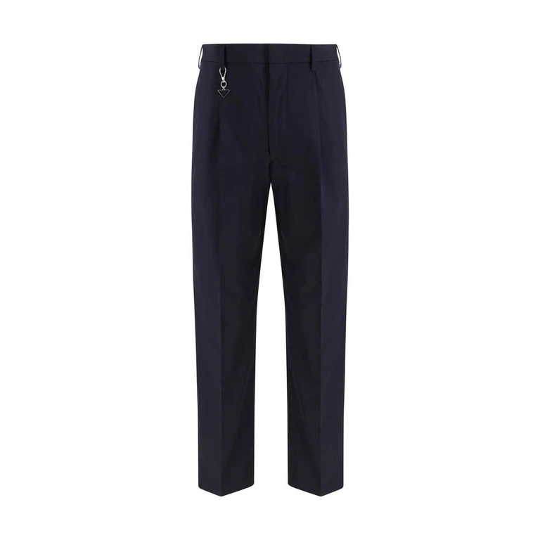 Blue Cotton Casual Pants - Men