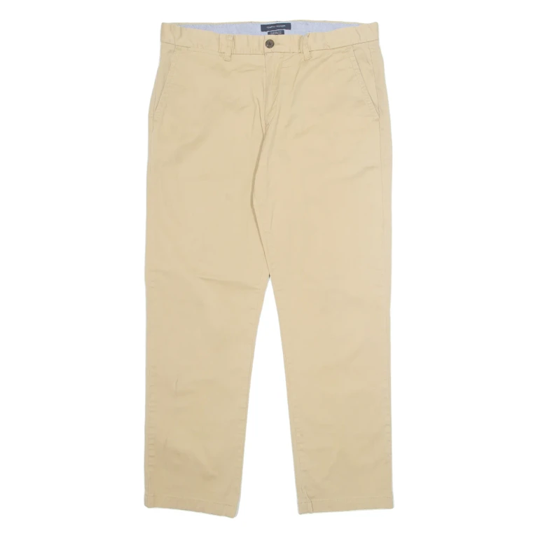 TOMMY HILFIGER Chino Workwear Custom Fit Mens Trousers Beige Straight W33 L30