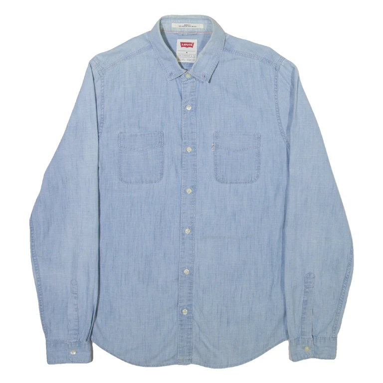 LEVI'S Mens Plain Shirt Blue Long Sleeve M