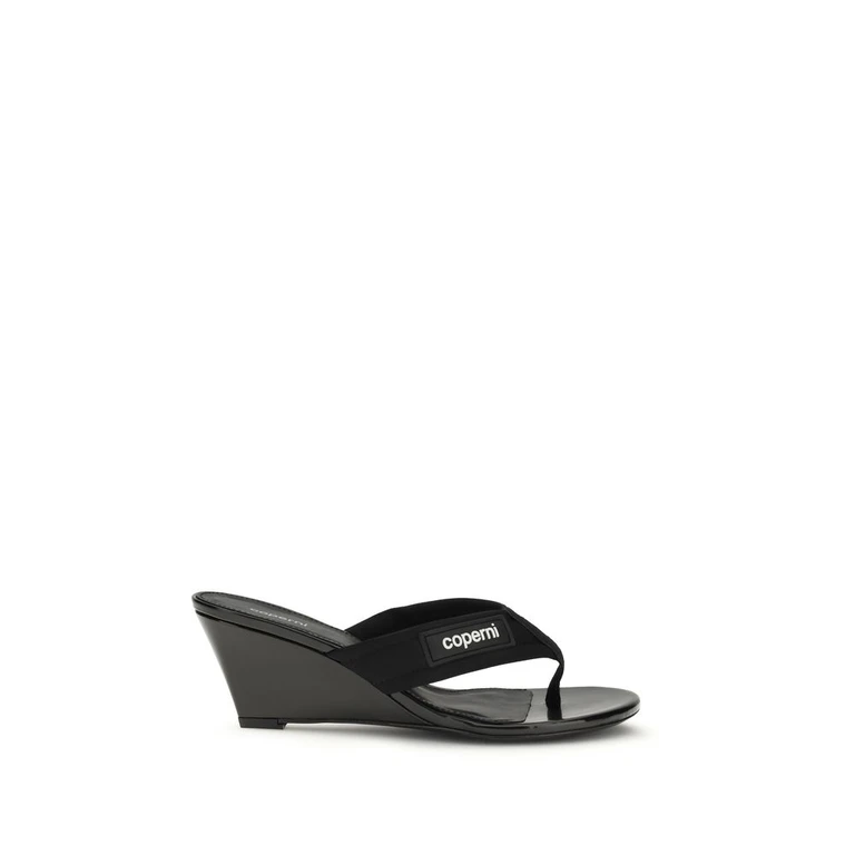 Black Polyamide Wedge Sandals - Women