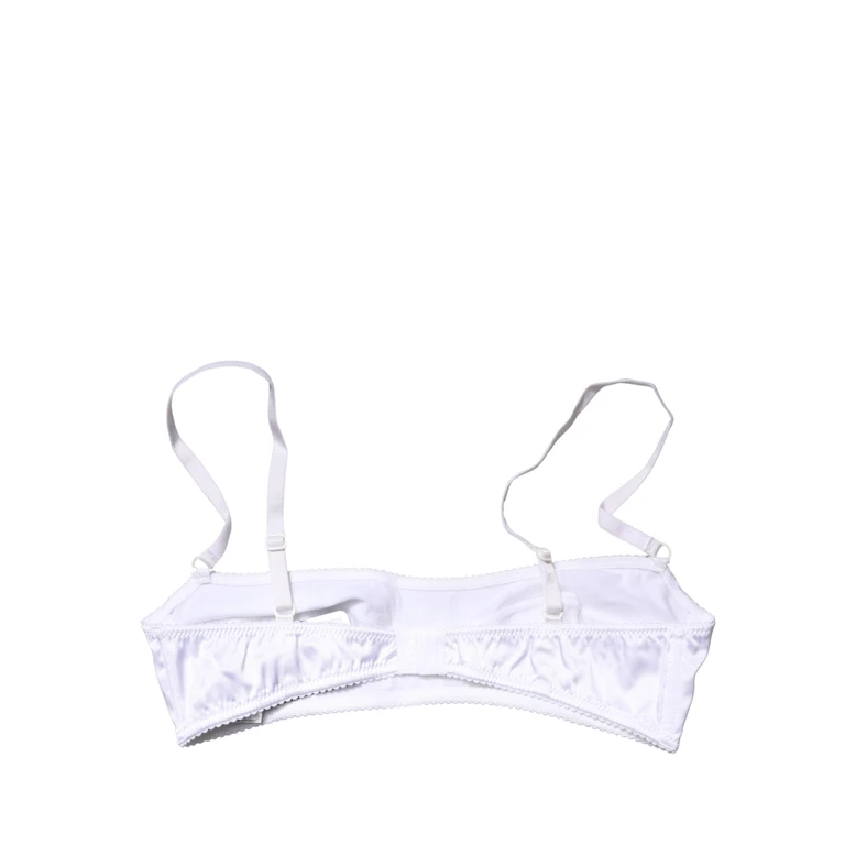 Dolce & Gabbana White Semi-Pad Underwire Balconette Bra Underwear Elastane Silk Clothing - Women