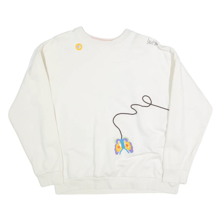 LEVI'S Womens Sweatshirt White S