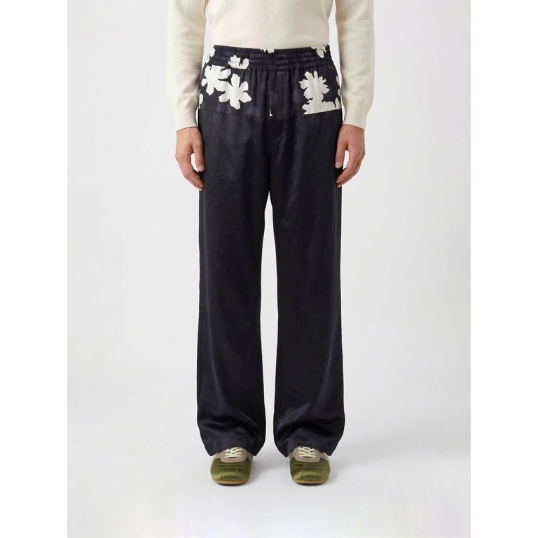Floral Cotton Blend Palazzo Trousers (2610209203304900)