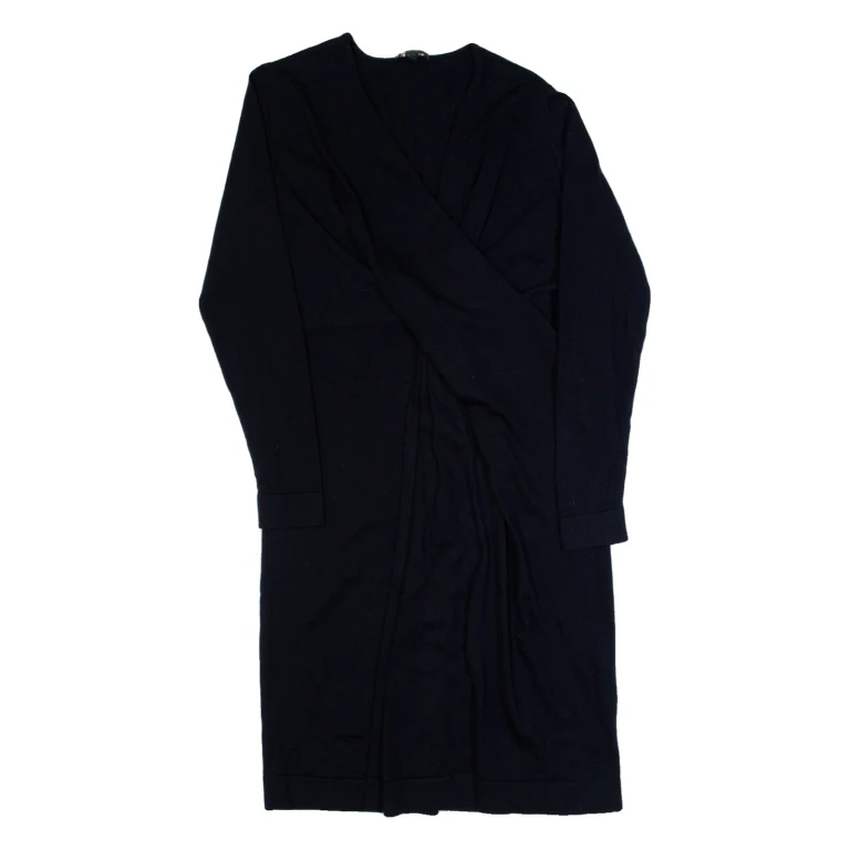 COS Womens Day Dress Blue Knit Wool Long Sleeve Knee Length S