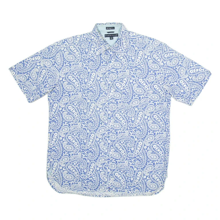 TOMMY HILFIGER Mens Shirt Blue Paisley L