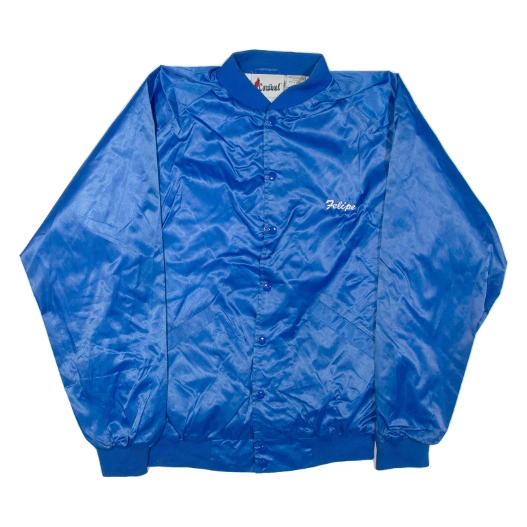 CARDINAL Mens Bomber Jacket Blue Nylon USA L