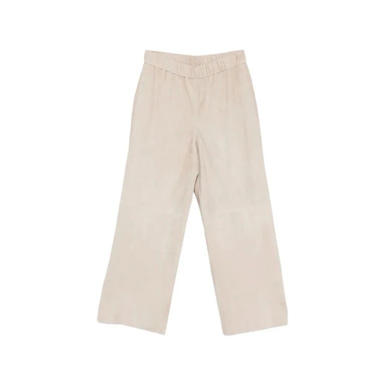 Manzoni24 Pantalons En Cuir - Beige