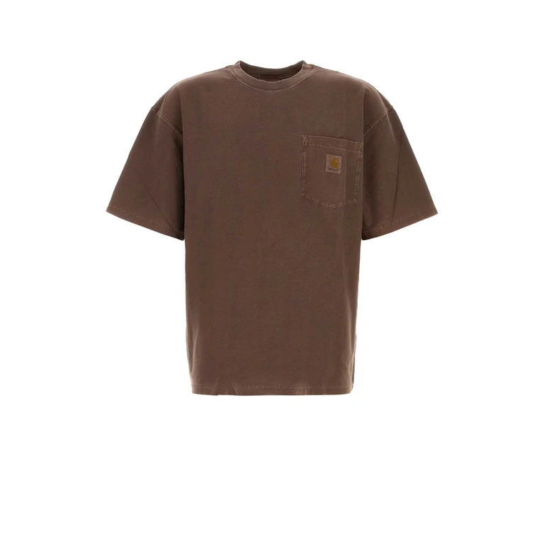 Carhartt Wip Chocolate Cotton S-S Loose Pocket T-Shirt Tobaccogarmentdyed Exterior: Organic - Men