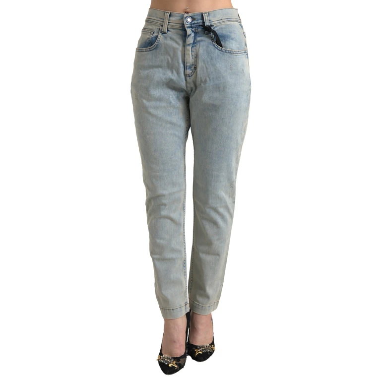 Dolce & Gabbana Blue Washed Cotton Mid Waist Skinny Jeans Elastane Clothing - Women