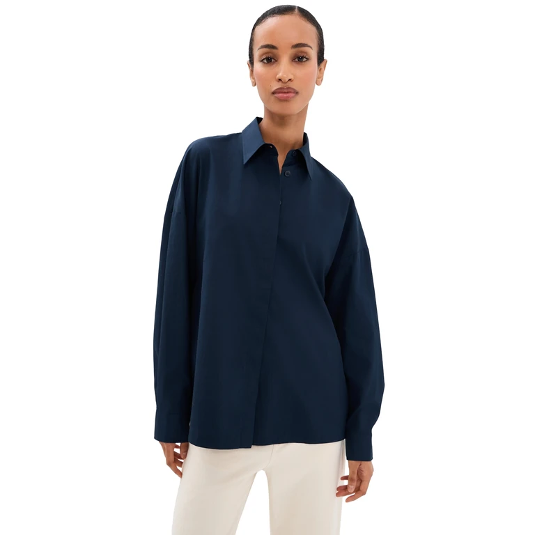 Gabe Oversized Button Down Shirt Navy XL