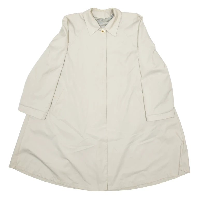 Womens Overcoat Coat Cream Viscose 90s M