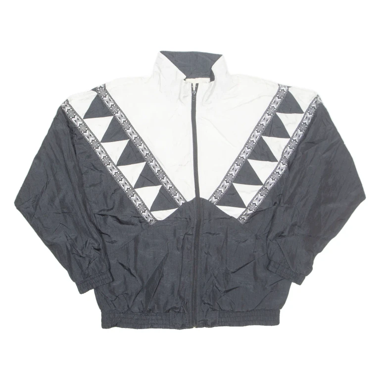 BOCOO Womens Track Jacket Black Crazy Pattern M