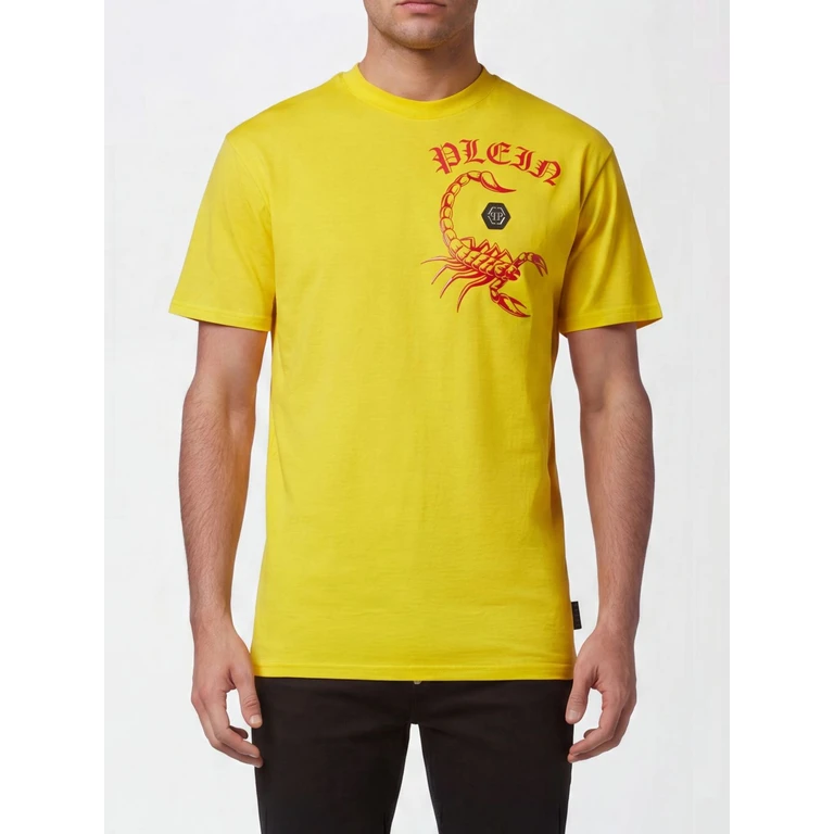 Solid Colour Cotton T-Shirt with Contrasting Logo (FABCMTK5710PJY002N09)