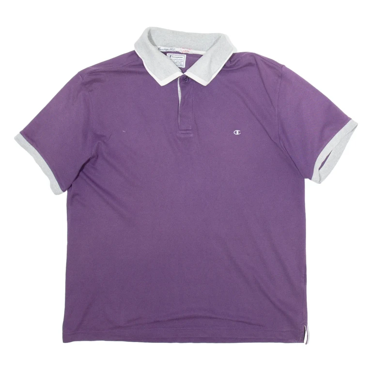CHAMPION Mens Polo Shirt Purple L