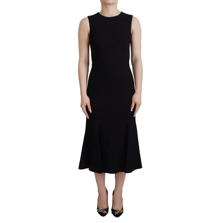 Dolce & Gabbana Black Dress Sheath Flare Viscose - Women