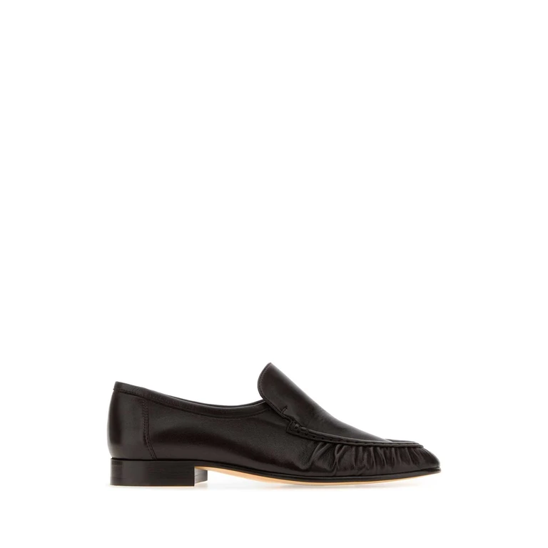 The Row Black Leather Two Loafers Mocassini - Women
