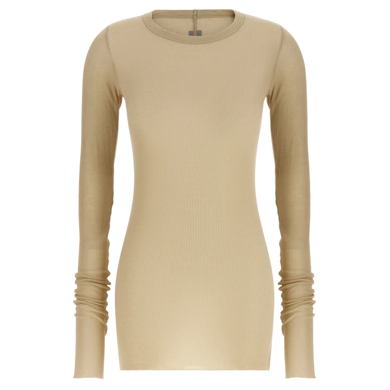 Rick Owens Beige Viscose Long Sleeve T-Shirt - Women