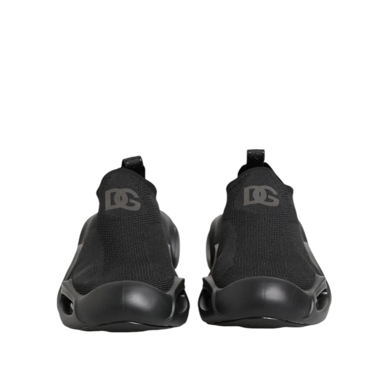Dolce & Gabbana Black Slip On Wave Low Top Sneakers Shoes Polyester Viscose - Men