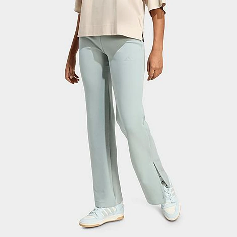 adidas Women's Sportswear Soft Lux Flared Pants in Wonder Sage Size: XS
