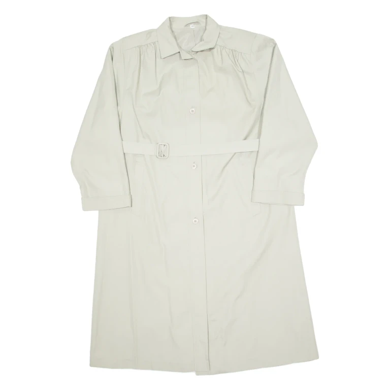 Belted Womens Trench Coat Cream 90s L