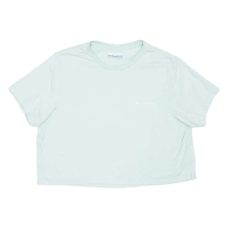 COLUMBIA Cropped Womens T-Shirt Blue M