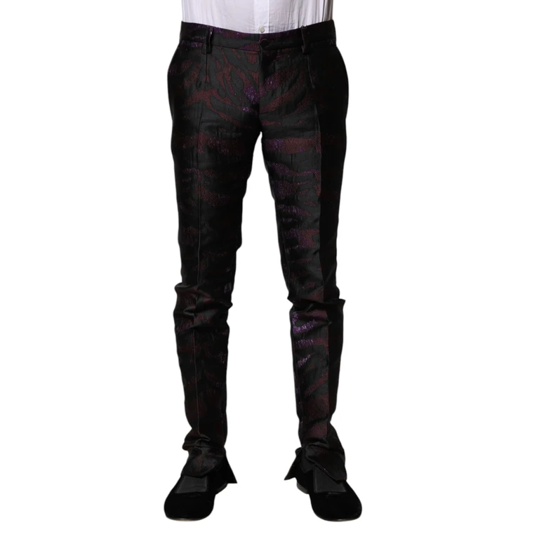 Multicolor Polyester Patterned Pants - Men