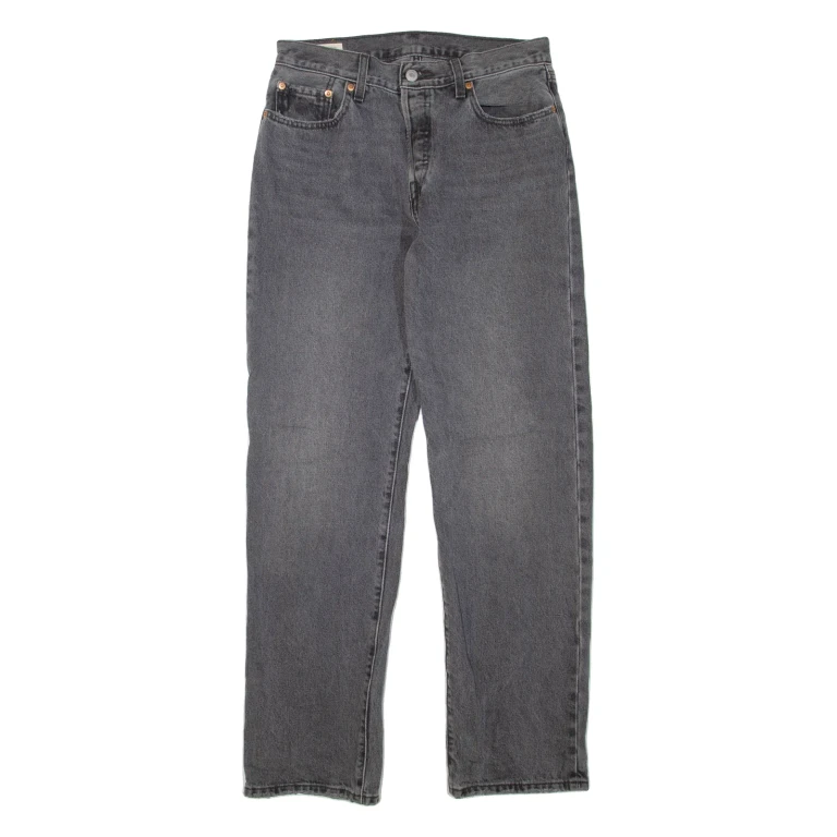 LEVI'S 501 Jeans Womens Grey Regular Straight W27 L32