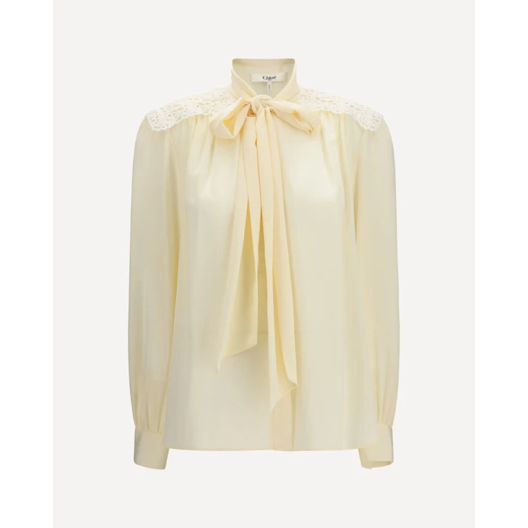 CHLOÉ Bow Blouse with embroidered shoulders Female 36