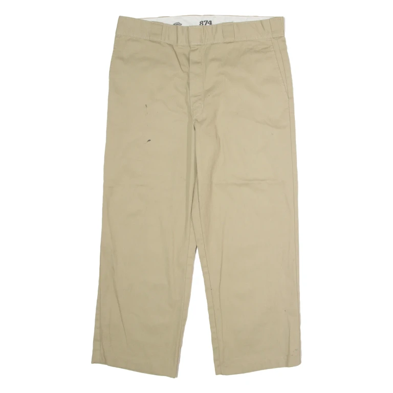 DICKIES 874 Workwear Mens Twill Trousers Beige Classic Straight W34 L26