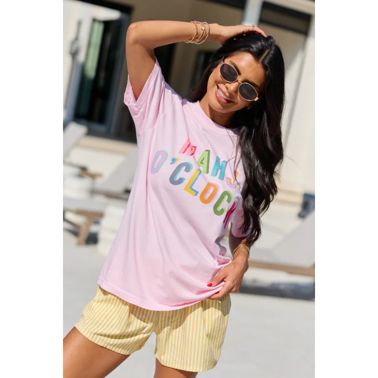 Mahj O'Clock Light Pink Graphic Tee
