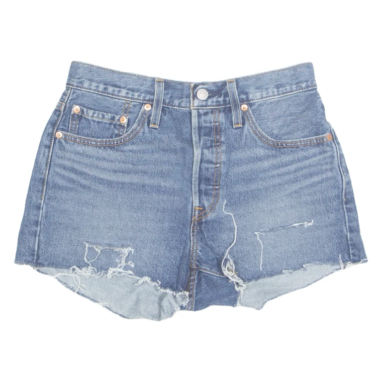 LEVI'S Cut Off 501 Womens Denim Shorts Blue M W29