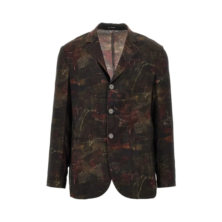 EMPORIO ARMANI Cupro twill jacket Man 48