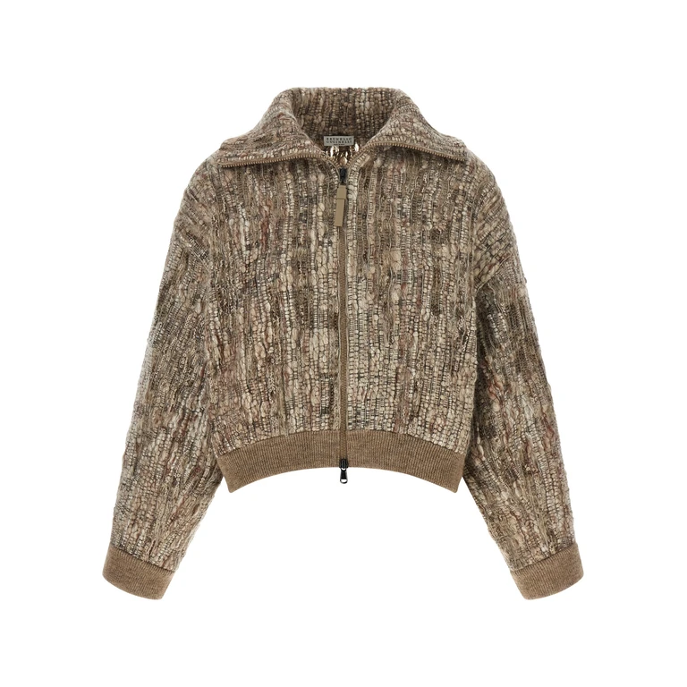 Brunello Cucinelli Beige Wool Cardigan Clothing - Women