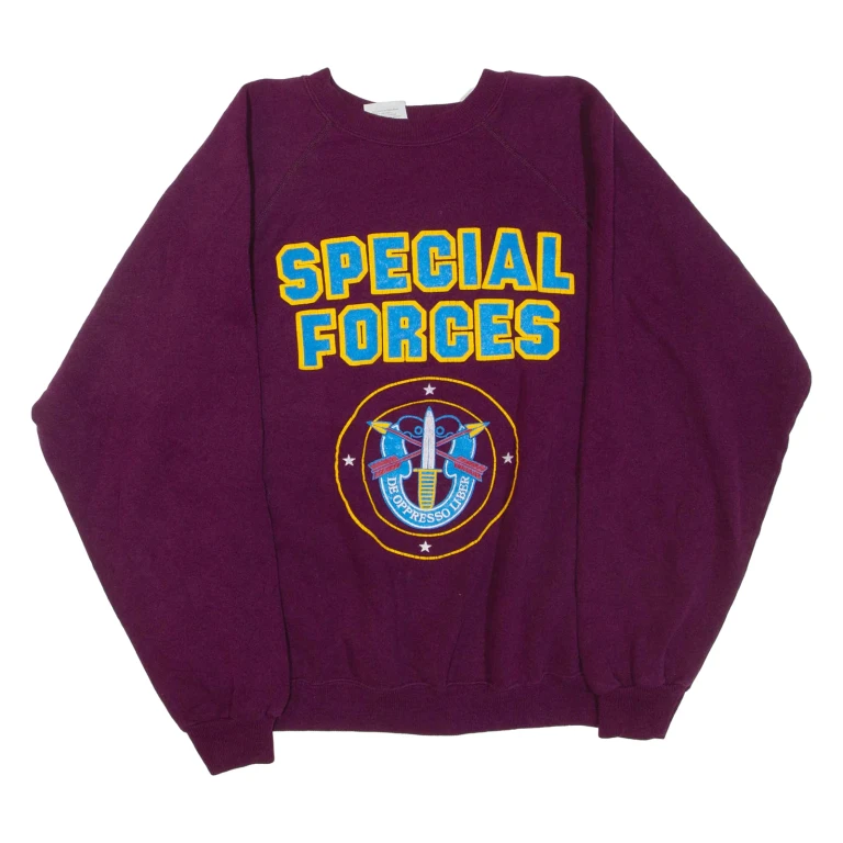 HANES Special Forces Mens Sweatshirt Purple Crew Neck XL