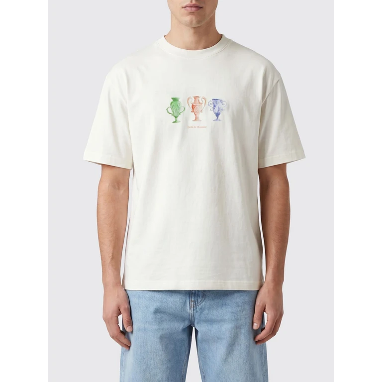 Drôle de Monsieur Cotton T-shirt with Graphic Print and Vintage Logo (LTS336CO002OW)