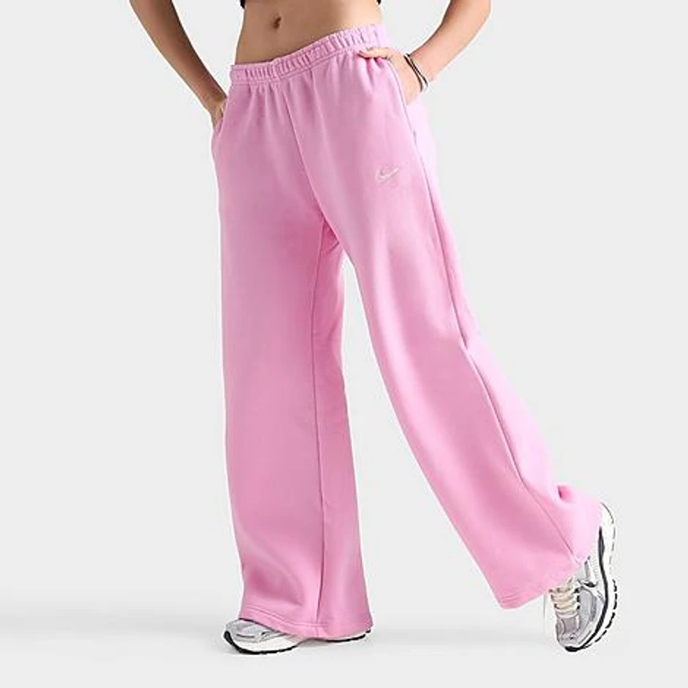 Studio Fleece pantaloni a gamba larga in Pink Rise/Sail