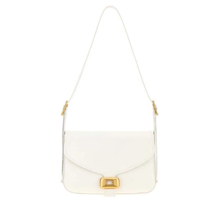 White Leather Medium Clicca Shoulder Bag Whitesnow Borse A Mano