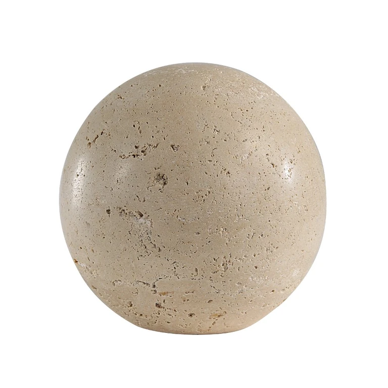 Cereza Travertine Tabletop Ball Sculpture