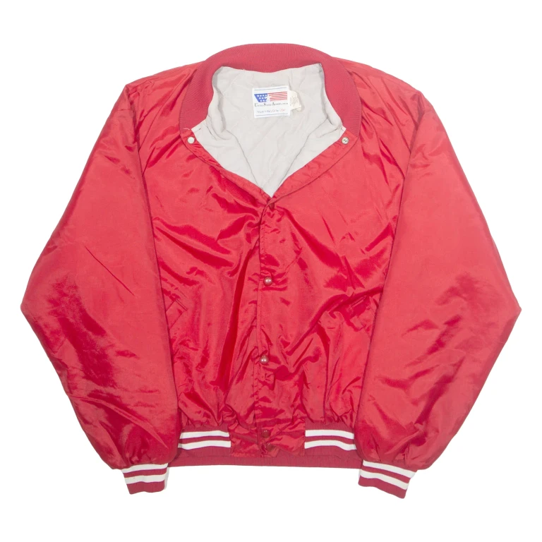 UNITED STATES APPAREL Womens Varsity Jacket Red Nylon USA XL