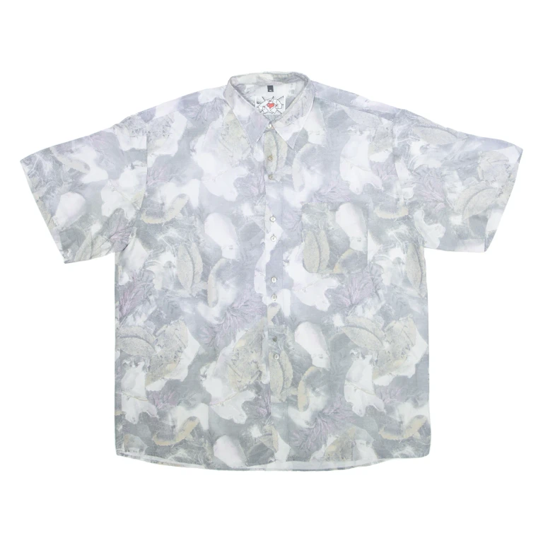 Womens Shirt Grey Viscose Floral XL