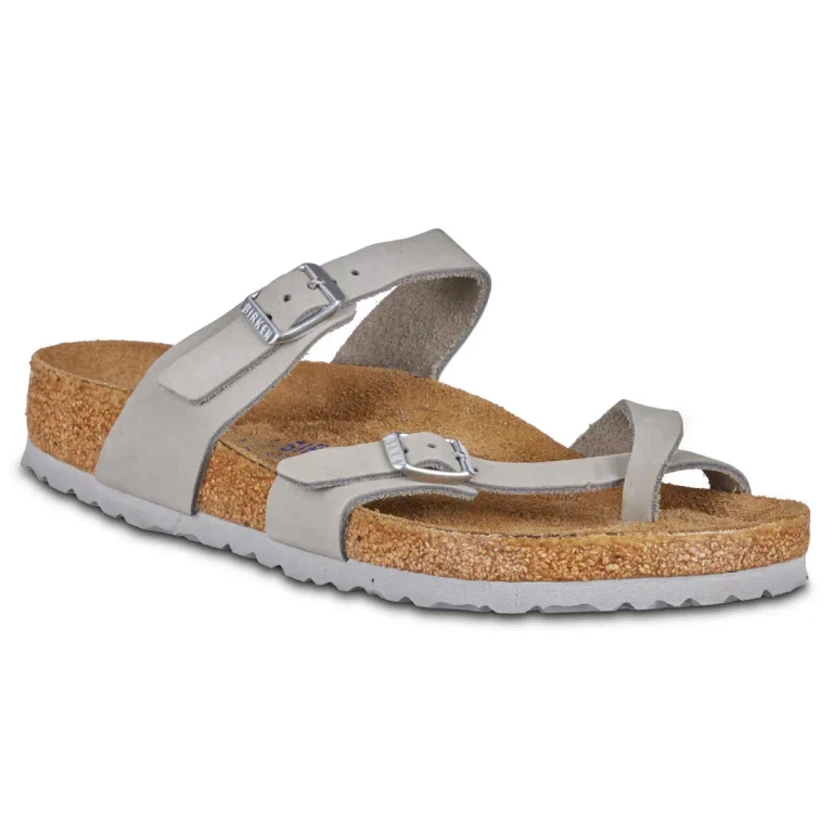 Women's Mayari Soft Footbed Nubuck Leather Dove Grey Sandals