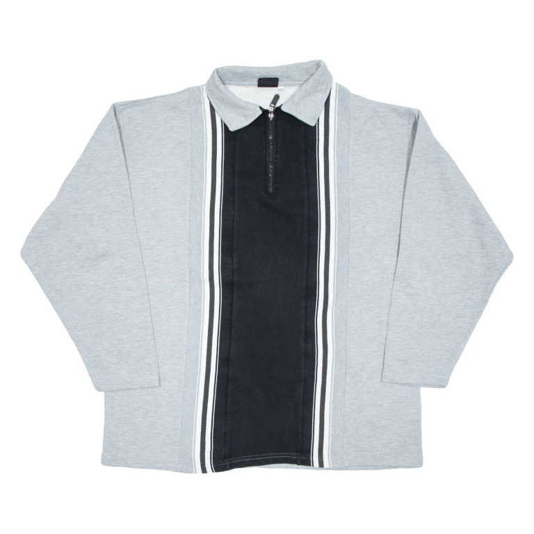 LETS GO Mens Sweatshirt Grey Collared XL