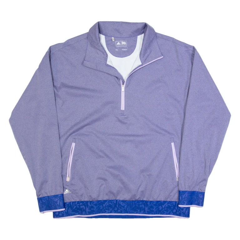 ADIDAS GOLF Womens Sweatshirt Purple 1/4 Zip L