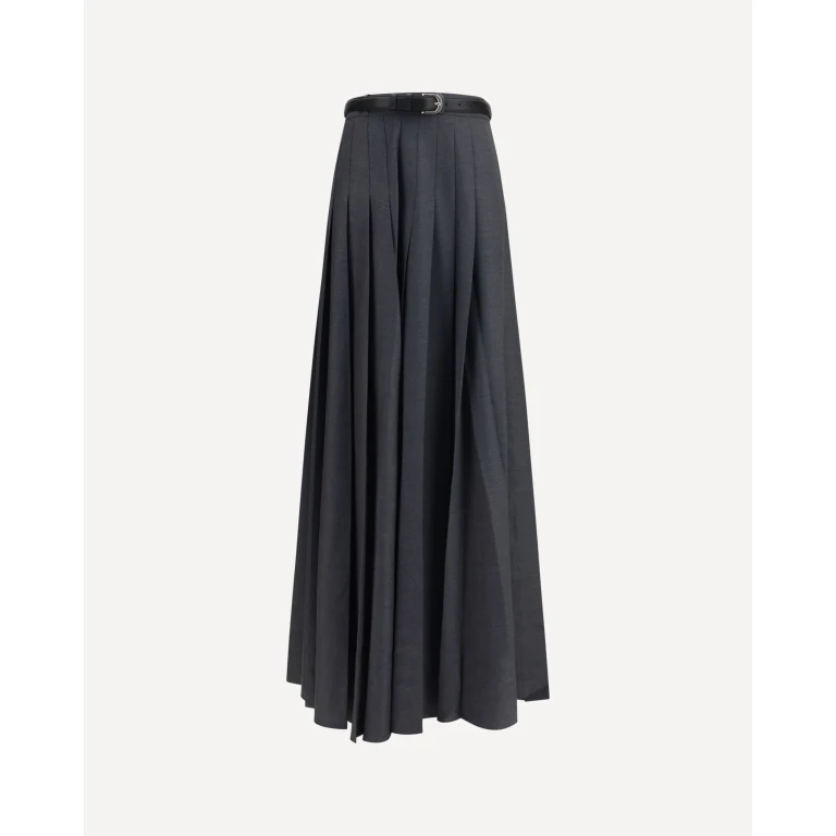 Pleated maxi Skirt Female 8