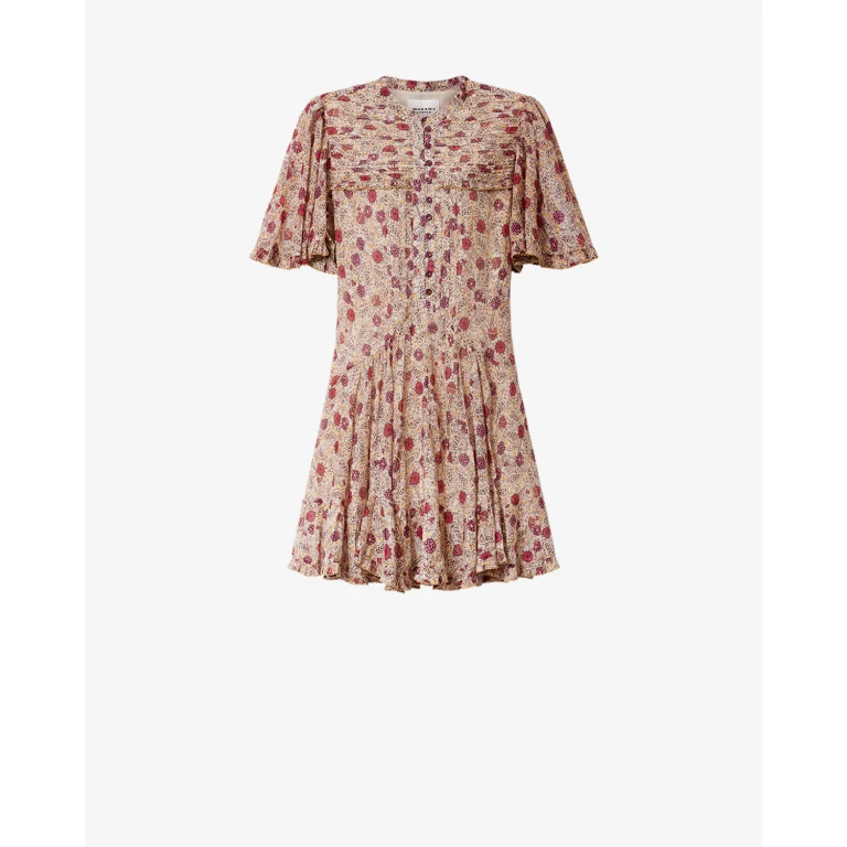 Robe Daynia - Femme - Écru-framboise - Taille34 - Marant Étoile