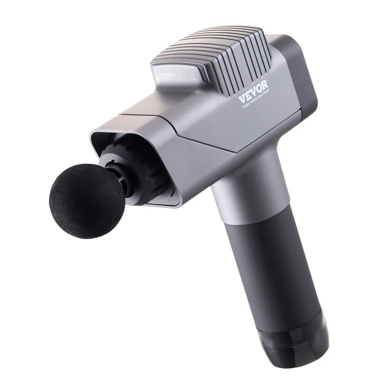 Massage Gun Deep Tissue, Percussion Muscle Massager for Athletes - with 8 Speed Levels & 6 Massage Heads, 16V 2500mAh Batteries, Handheld Massage Gun for Pain Relief, Muscle Relaxation - Gray